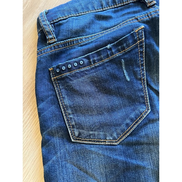 BLANKNYC Distressed Blue Skinny Jeans Women Size 25 Ripped Knee Frayed Hem - Picture 8 of 8